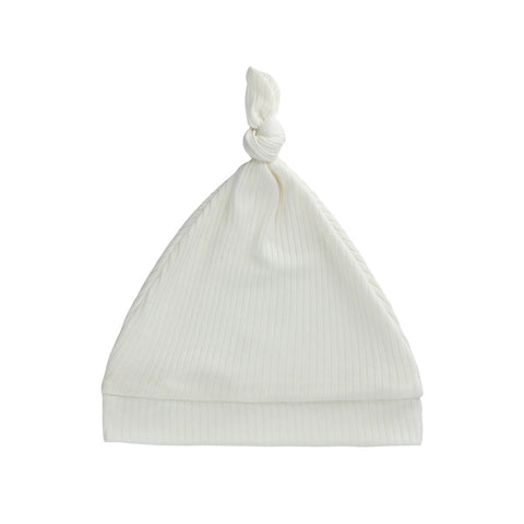 Ivory Ribbed Knot Hat