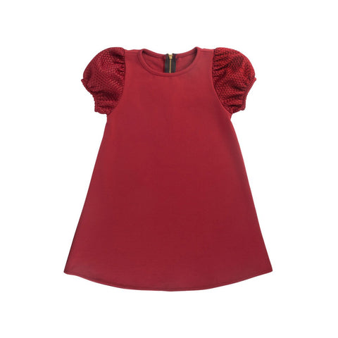 Scarlet Short-Sleeve Honeycomb Shift Dress - By Posh