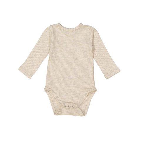 Heather Oatmeal Silky Soft Ribbed Onesie