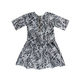 Black + White Scribble Print Tie-Front Dress - By POSH