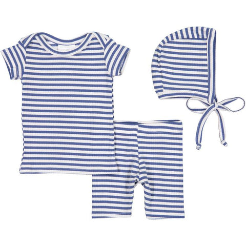 Nantucket Blue Stripe Tee & Shorts Set